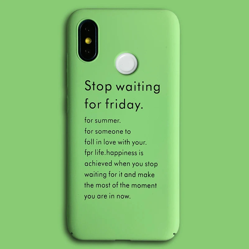 For Xiaomi Redmi 6 6A S2 Case Hard PC Matcha Green Matte Slim Protective Back Cover for xiaomi 3 3S 4A 4X 5A 5 Plus |