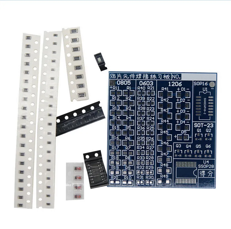 SMT SMD электронный набор компонентов Сварочная тренировочная плата для пайки