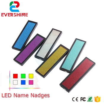 

11*44 dots red color led name badges,led name tag sign scrolling text message,Rechargable led name board programming