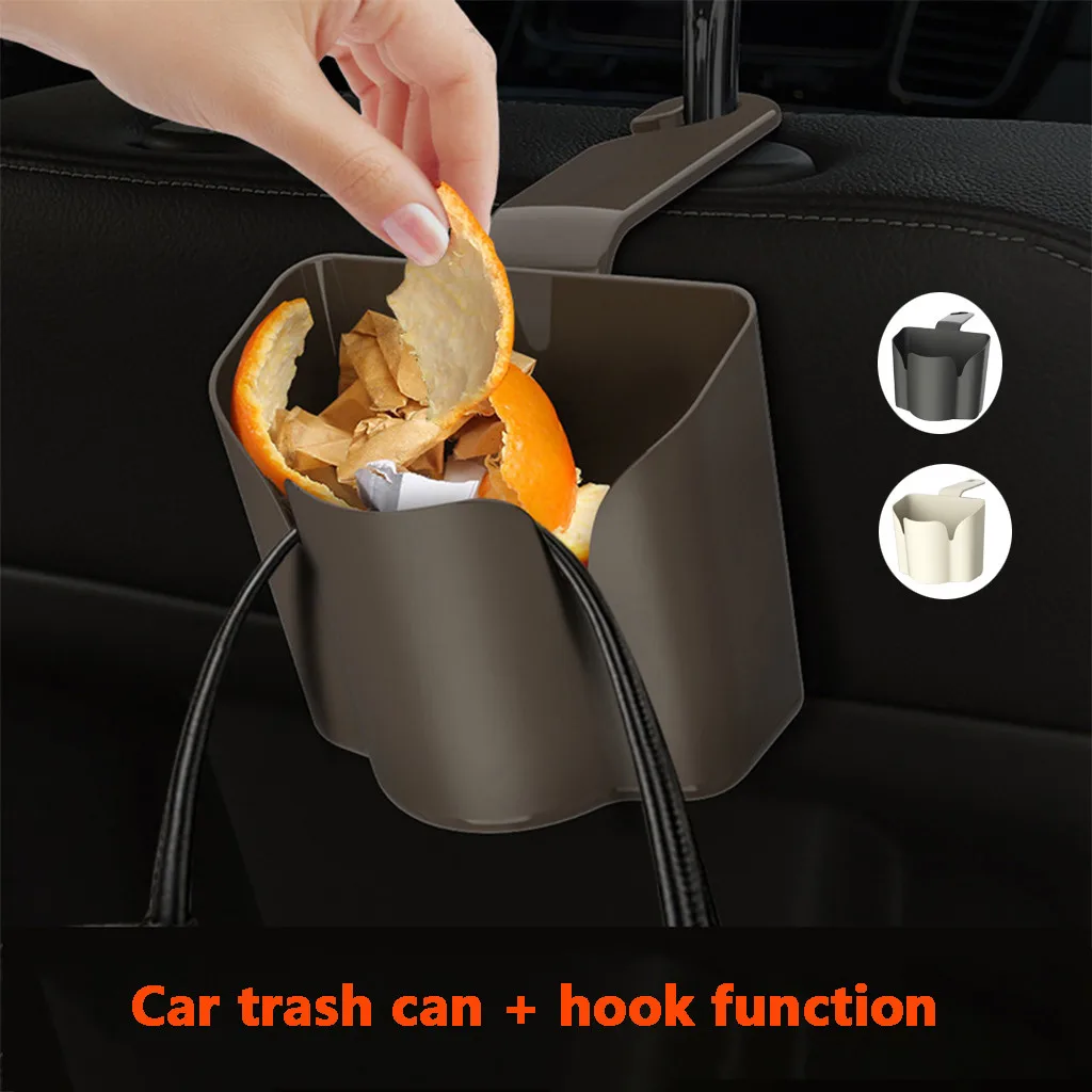 

Car Trash Bin Car Seat Back Hook Multi-function Storage Bucket Trashcan In The Auto Car Accessories Trashcan In The Car