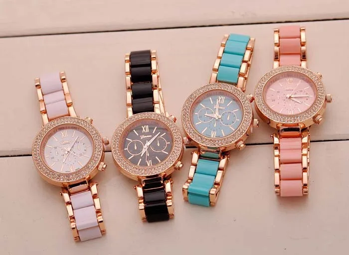 Fashion Full Steel Bracelet Watch Women Watches Rhinestone Watch Clock saat relogio feminino montre femme