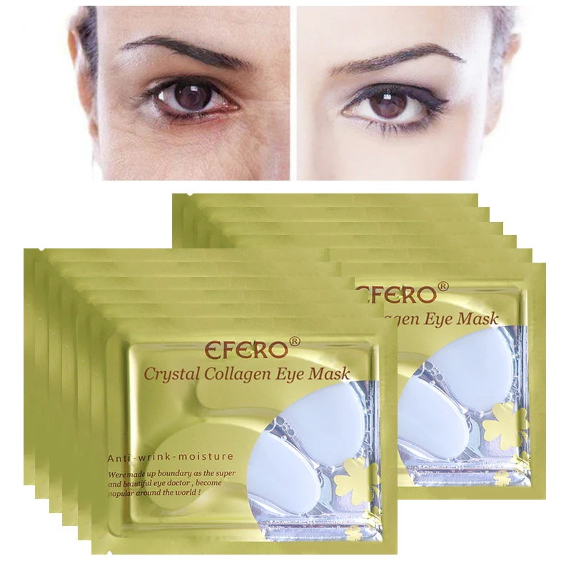 EFERO 5pack=10pcs Crystal Collagen Eye Mask Crystal Eyelid Patches Dark