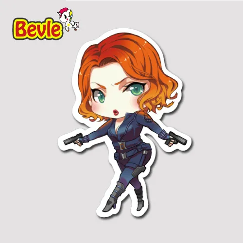 

Bevle 9637 Marvel Avenger Super Hero Black Widow Waterproof Stickers Tide Cartoon 3M Sticker Fashion Skateboard Car Graffiti