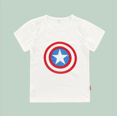 

big sale summer 2016 Casual  Children Clothing baby boys girls Short Sleeve T Shirts  Cartoons Captain America cotton t shirt