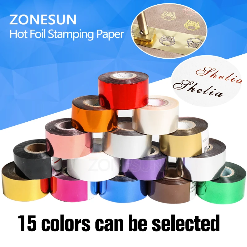 

ZONESUN Hot stamping foil Free shipping 3cm hot stamp ribbon date coding foil paper, hot stamping foil paper, hot foil paper