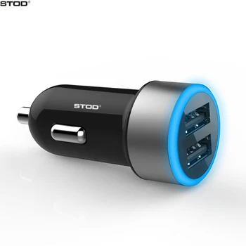 

STOD Dual USB Car Charger 2 Port 5V 4.8A Quick Drives For iPhone 5S 6 7 Plus iPad Samsung Huawei ZUK Nexus Lenovo Mi GPS Adapter