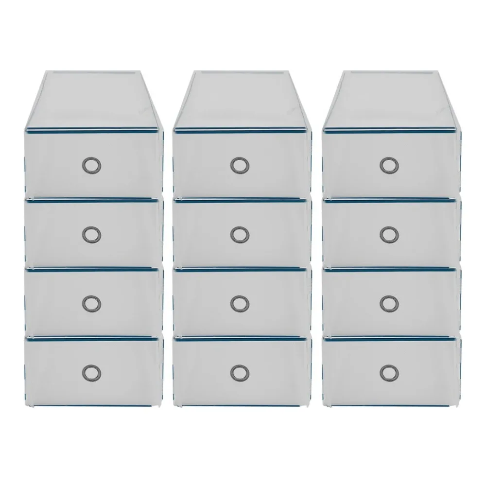 

Multifunction 12 Grids Plastic Shoes Storage Finishing Box Big Enough Shoe Holder Easy DIY Organizer Home Use