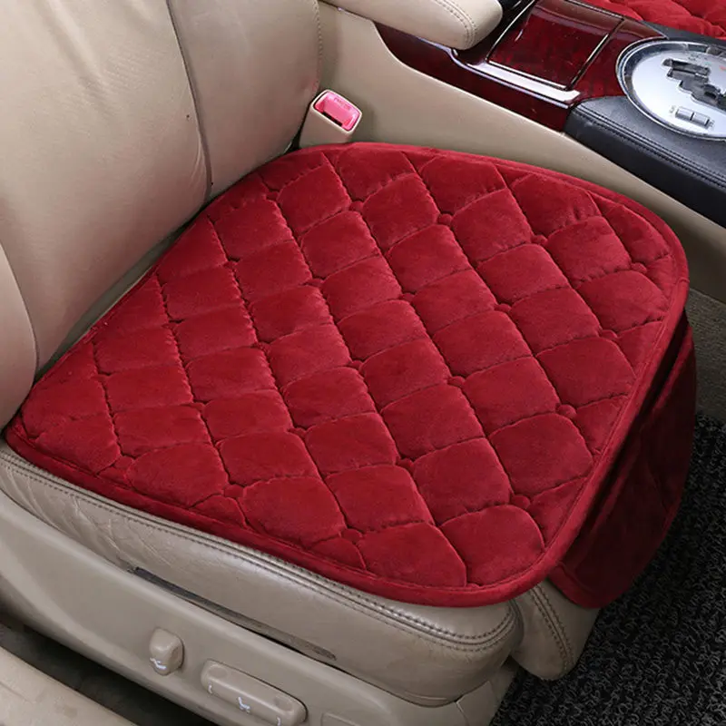 GSPSCN 1 шт. универсальные сетчатые стильные автомобильные мягкие чехлы на переднее и заднее сиденье, утолщенные плюшевые теплые Защитные чехлы для сидений, подушка для сиденья, авто интерьер - Название цвета: Red 1 pc