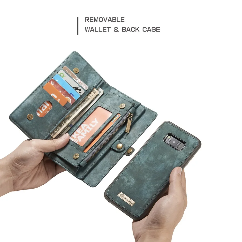 

Multifunction Wallet phone case for Samsung S8 S7 S9 Plus Note 8 personality Solid color fashion for Samsung S9 Doka phone case