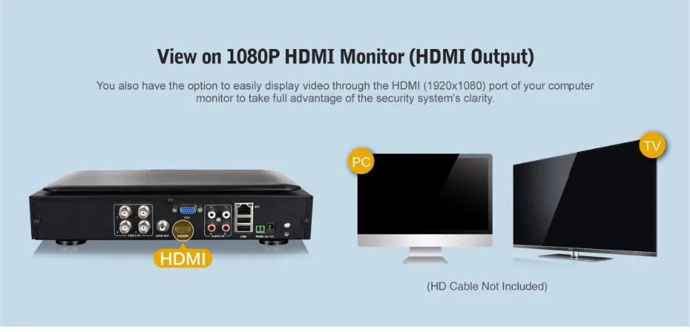 SANNCE 1080N HDMI 4CH DVR 1200TVL 720 P HD наружная система видеонаблюдения 4 канального наблюдения комплект с 1" ЖК-монитором