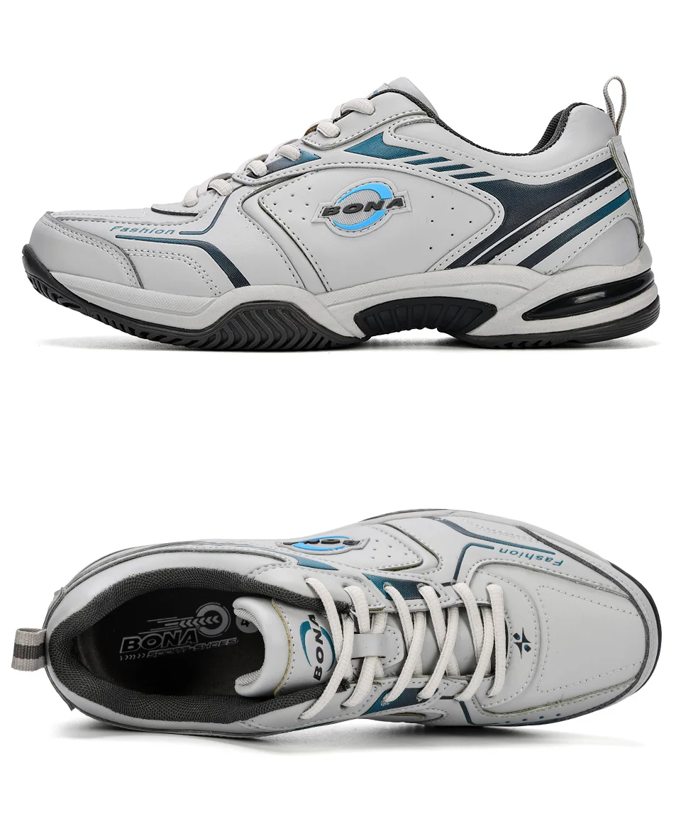 BONA Новые популярные Для мужчин теннисная обувь Кожа Открытый Спортивная обувь классические кроссовки удобные Мода мужские кроссовки обувь