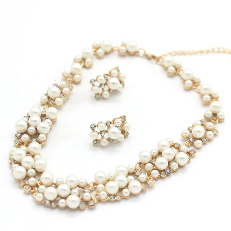 Комплект из колье и серёг Звезда с искусственным жемчугом|set choker|beaded jewelry setjewelry bride