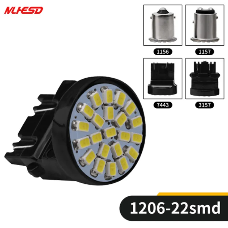 100x автомобильная лампа для стайлинга s25 1157 1156 Ba15s 3156 3157 7440 7443 22 Led 3014 22smd Свет