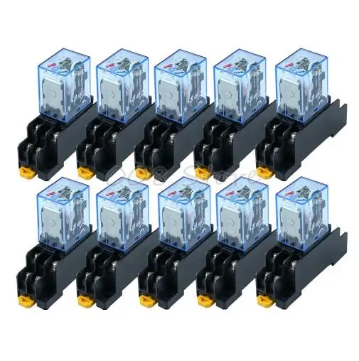 

Fujiang daya kumparan 10A estafet DPDT LY2NJ AC110V dengan PTF08A Socket dasar