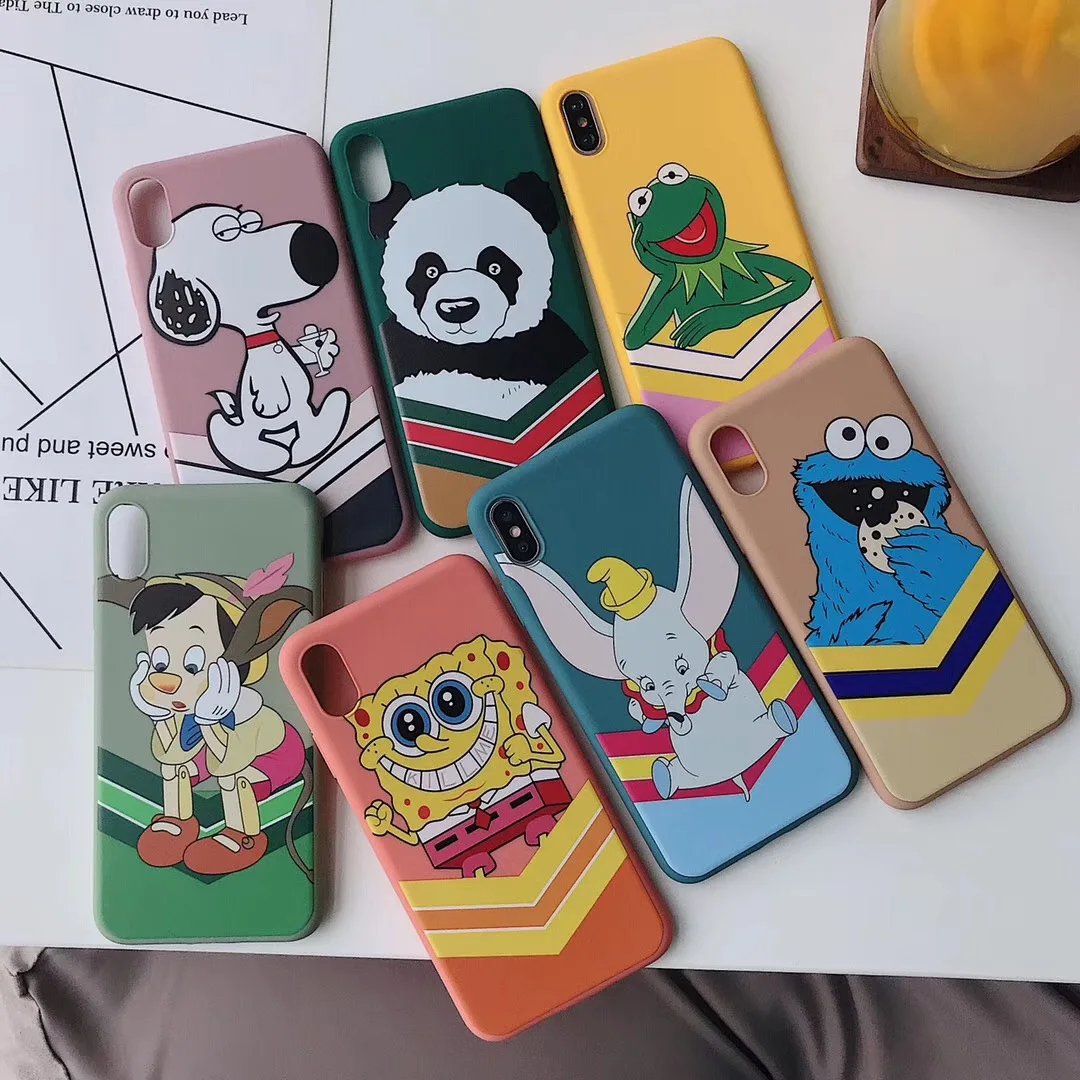 Милый мультфильм Dumbo Губка Боб Чехол для Apple iPhone 7 8 6 6s Plus X XS Max Xr Sesame уличные