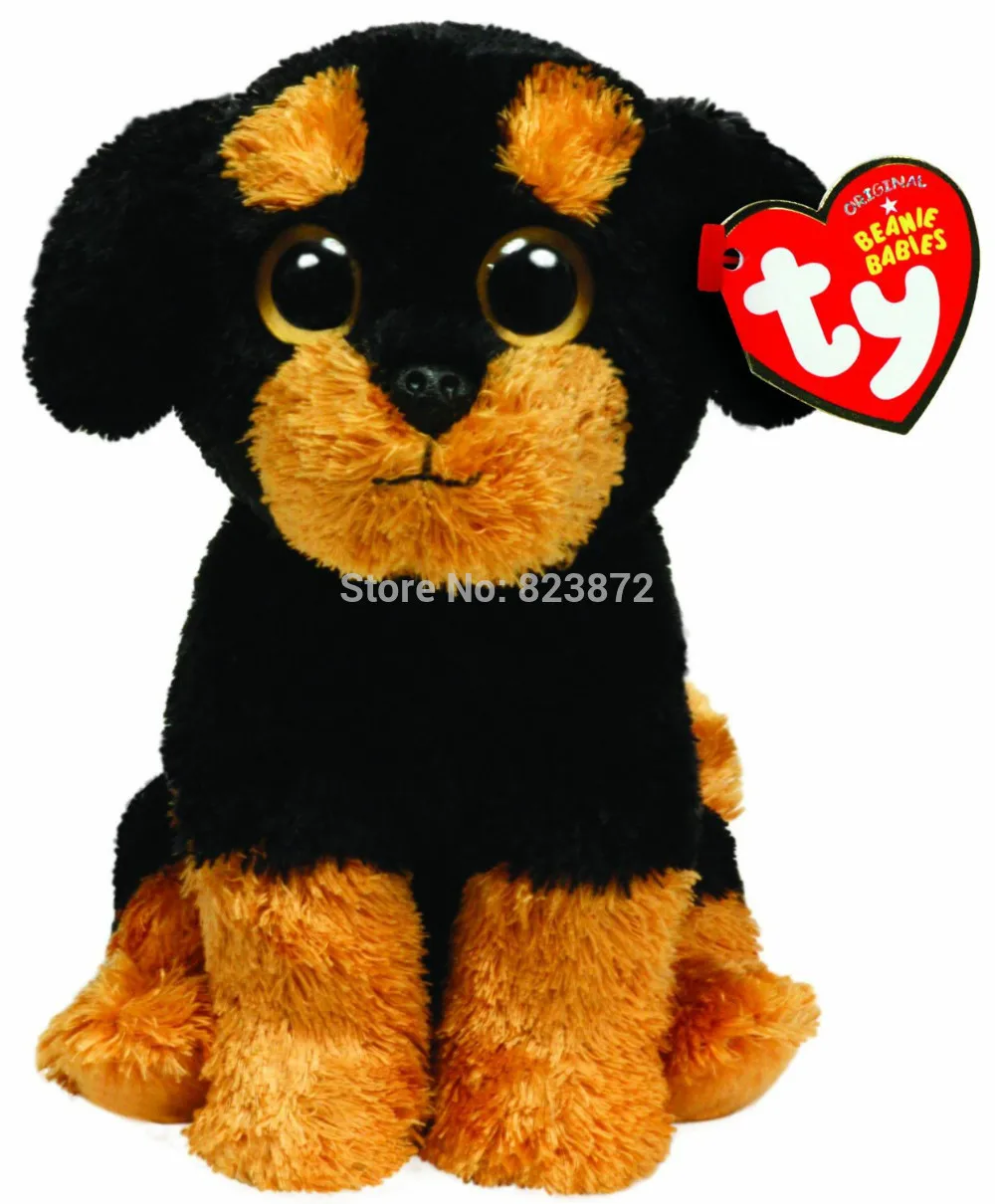 TY Plush Animals Beanie Baby Brutus the Rottweiler Dog Plush Toys 6