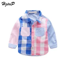 Hzirip Демисезонный Детские рубашки Обувь для мальчиков клетчатая одежда с длинным рукавом детская блузка модная повседневная детская одежда рубашка для мальчиков 3-8 лет