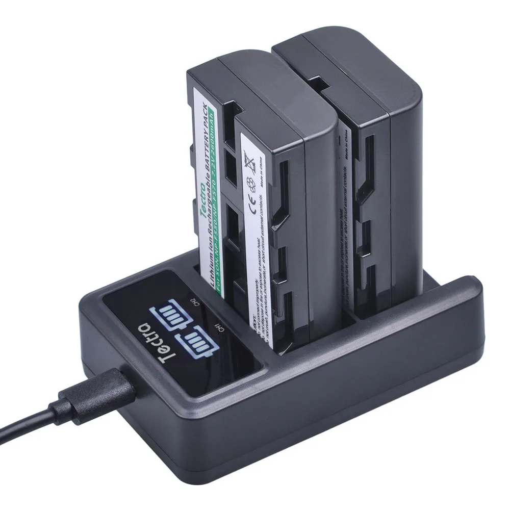 Tectra 2600 мАч 2 шт. NP F550 NPF550 NPF570 батарея для Sony CCD SC55 + светодиодный дисплей