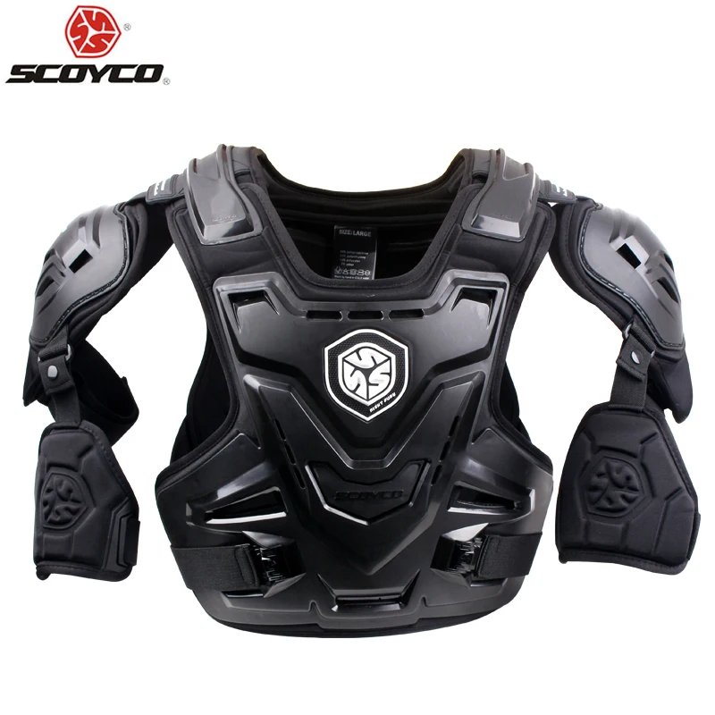 

SCOYCO Motorcycles Motocross Chest Back Protector Armour Vest Racing Protective Body Guard MX Armor Black A-07