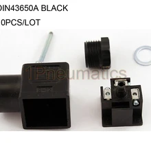 ; набор из 10 шт./лот DIN43650A клапан разъем с прокладкой и винт черный Цвет 2+ 1GND