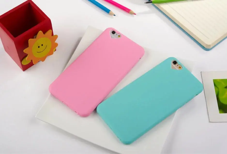love heart camera hole Smooth matte Candy Soft TPU phone Case For iPhone X Silicon back cover 5 5S 5C 6 6S 7 8 Plus | Мобильные