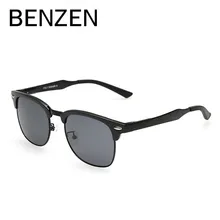 BENZEN Grain Projeto Dos Homens Óculos De Sol Polarizados Al-Mg HD Óculos de Condução Óculos De Sol Para Homens Oculos de sol Masculino com o Caso de 9016