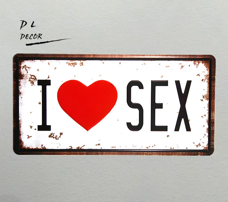 DL-&quotI LOVE SEX&quot Номерной Знак старинные ремесла потертый шик металлический знак
