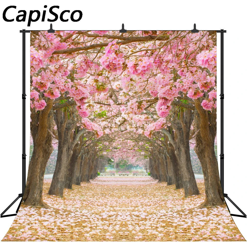 

Capisco Pink Flowers Tunnel Tree background photography backdrops Customized photo background wedding backdrops for photo studio