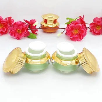 

10g,15g Acrylic Cream Jar Green,Orange,Wine Red Empty Cosmetic Packing Container 10cc Sample Tins