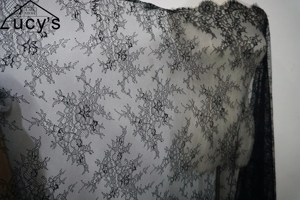 Нежные Свадебные кружева женское платье кружевной материал новые тонкие ресницы Шантильи французское кружево ткани для лоскутного шитья приятно