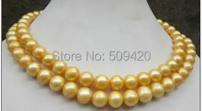 

Free Shipping >>>PRETTY REAL 32" 9-10MM SOUTH SEA REAL GOLDEN PEARL NECKLACE