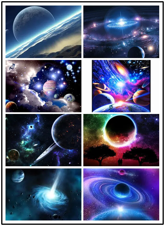 

LIPHISFUN Needlework Home Decoration Diamond Painting 5d Diamond Embroidery Square Drill Full Wallpaper Space Planet Landscape