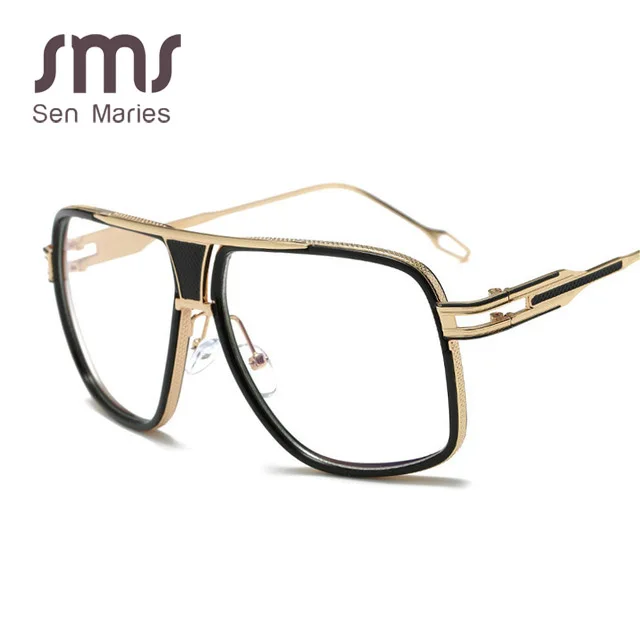 GUVIVI Для мужчин Металл золото модная оправа для очков дизайн большой очки в квадратной оправе для Для мужчин оптический lunettes де Лекция GY-615