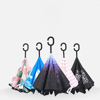 

Windproof Reverse Umbrella Rain Women Uv Protection Automatic Umbrella Kids Sunny Umbrella Paraguas Home Rain Gear WZP250