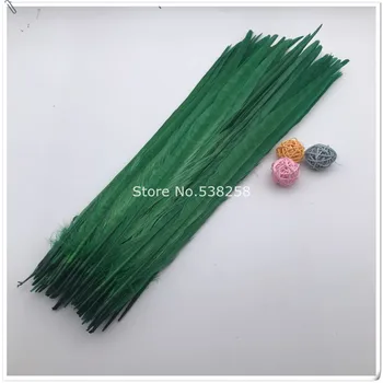 

5 size 30-55cm 50pcs/lot pheasant feather Bleached dark green colors ringneck Pheasant Tail Feathers for decoration