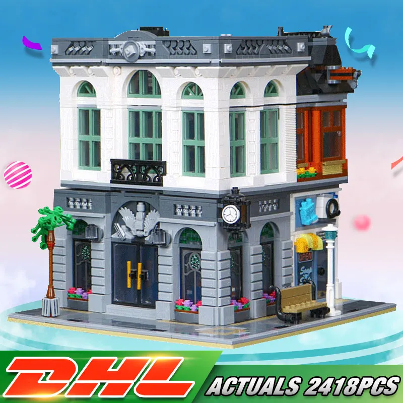 

New Building Series The Brick Bank Model Building Kits Blocks Bricks Kits Assembly Kid Toys Christmas Gift