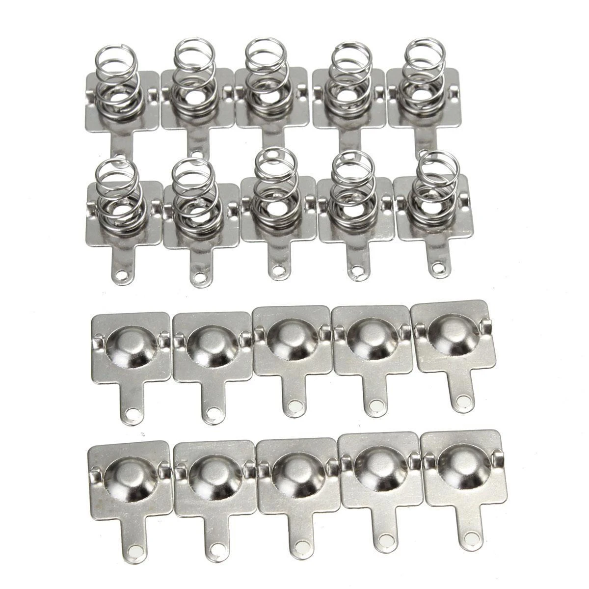 10 Pairs Silver Battery Spring Contact Plate Replacement 14.5 * 9mm For AA AAA Batteries