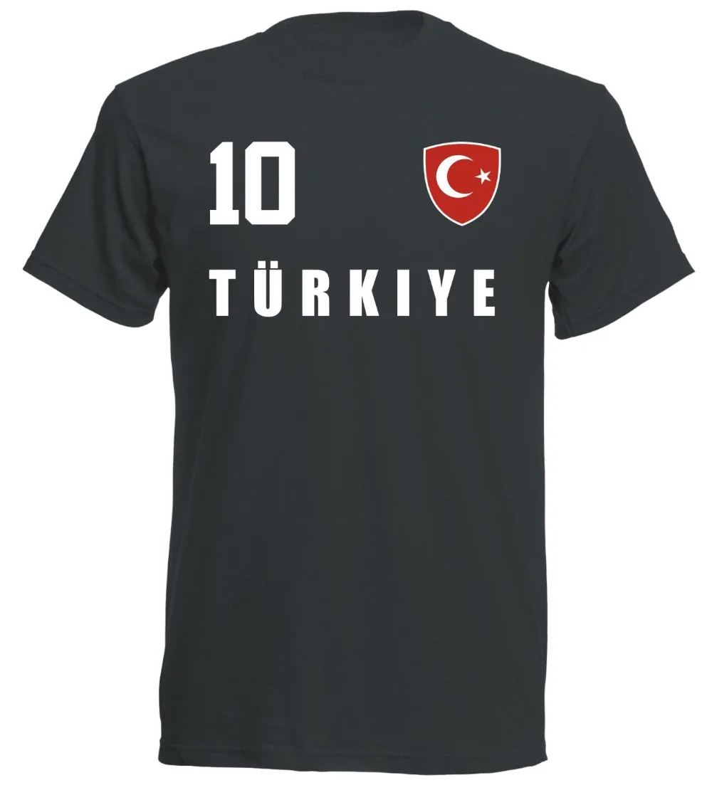 

2019 Hot sale Summer Style Turkey Turkiye 2019 T-Shirt Black Jersey Footballer No. ALL 10 Funny Tee shirt