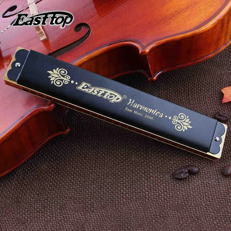 Easttop 24 отверстий тремоло Губные гармоники клавишу C рот Органы Профессиональный музыкальный инструмент для начинающих и Губные гармоники