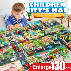 39 шт. Карта города игрушки для автомобиля Модель ползающий коврик игровой коврик для детей интерактивная игра дом игрушки (28 шт. дорожный