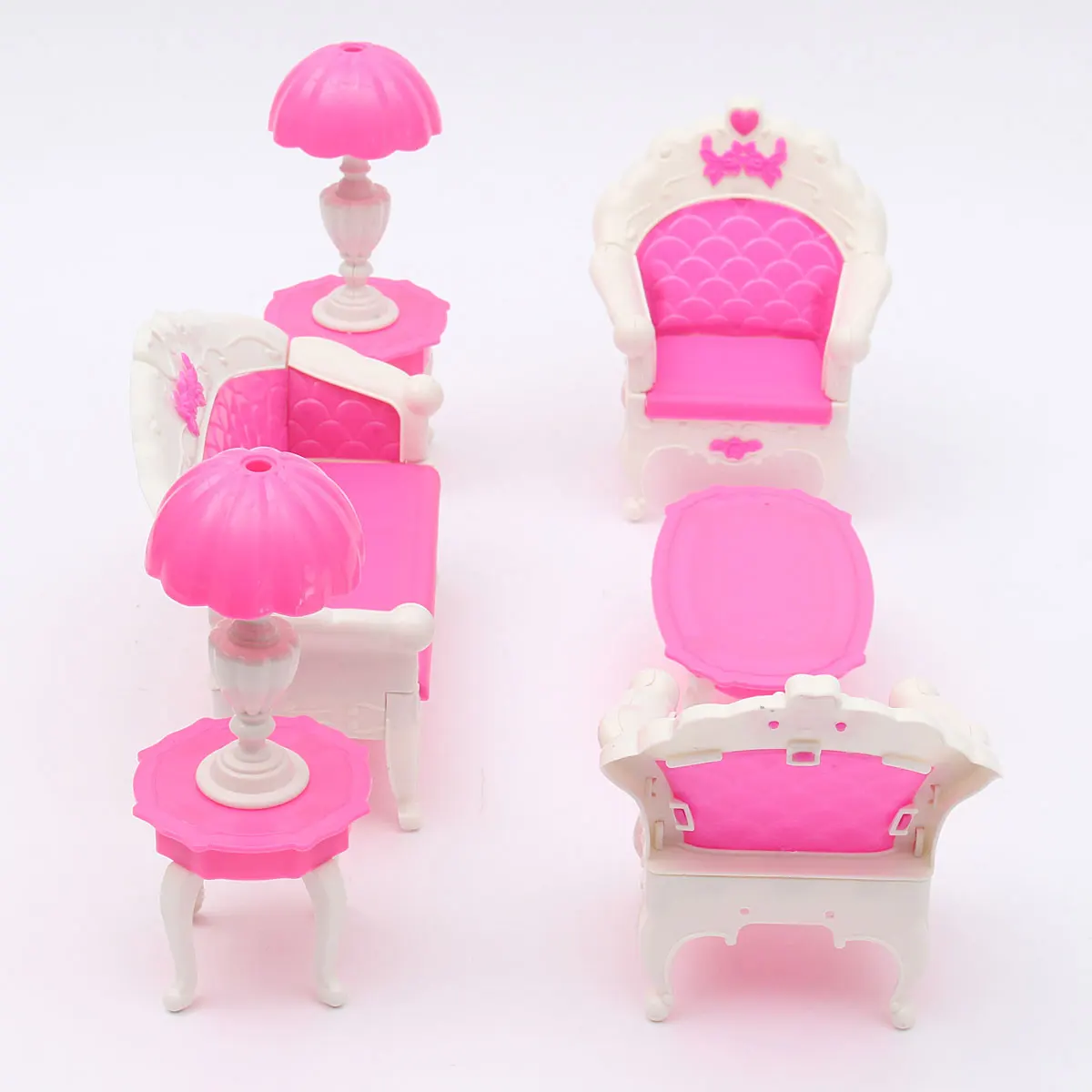 Miniatura Розовый кукольный домик мебель гостиная-Приемная Диван Набор Для Кукольный дом аксессуары игрушки для детей