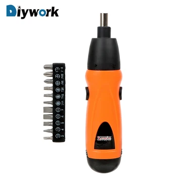 

DIYWORK 11Pcs Cordless Screwdriver Drill Tool Screwdriver Set 6V Battery Operated Electric Screwdriver Bits Accessories