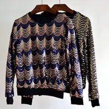 Корейский Единорог Kpop обычный с круглым вырезом полный полиэстер хлопок Принт Настоящее стиль для женщин волнистый узор Блестки Круглый вырез Топы