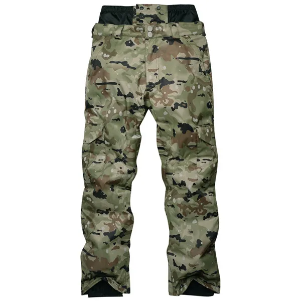 Новое поступление, мужские лыжные брюки из нейлона и спандекса, мужские камуфляжные брюки для сноубординга, размеры s-xl - Цвет: green camouflage
