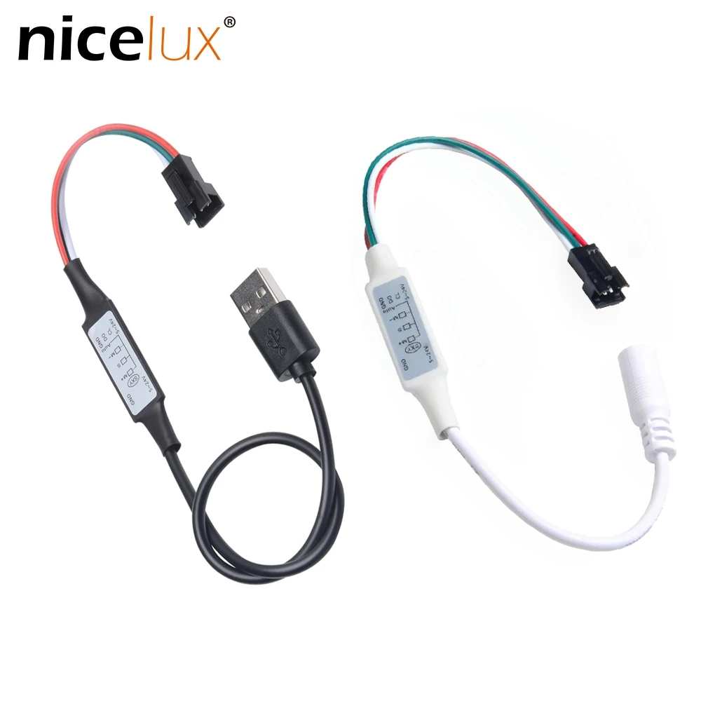 

USB DC 5V 3key Button Control Switch for 3pin WS2812 RGB 5050 LED Pixel Strip Module Light with JST Connector WS2812B Controller