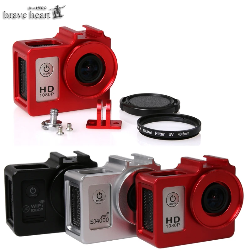 Prix pour Nouvelle Caméra Accessoire Alliage cage De Protection Logement de Couverture En Métal cadre + UV filtre pour SJCAM SJ4000 + WIFI/SJ6000/SJ7000 caméra Prix pour Nouvelle Caméra Accessoire Alliage cage De Protection Logement de Couverture En Métal cadre + UV filtre pour SJCAM SJ4000 + WIFI/SJ6000/SJ7000 caméra