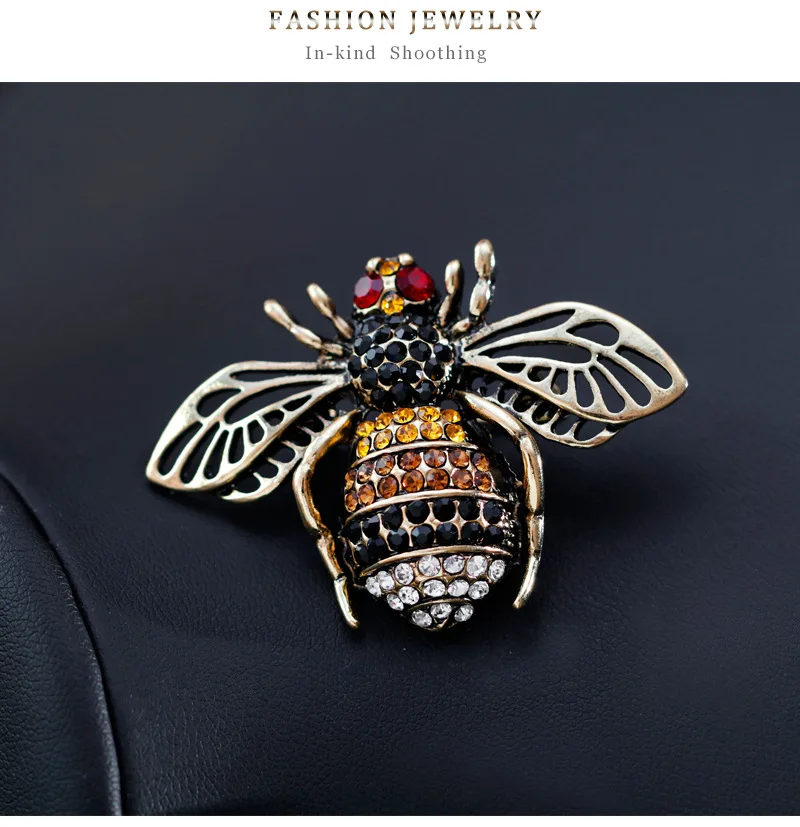 Винтажная женская брошь в виде пчелы CINDY XIANG, яркое украшение в виде насекомого с горным хрусталем для пальто, жакета, платья, доступно в 2 цветах, идея для подарка