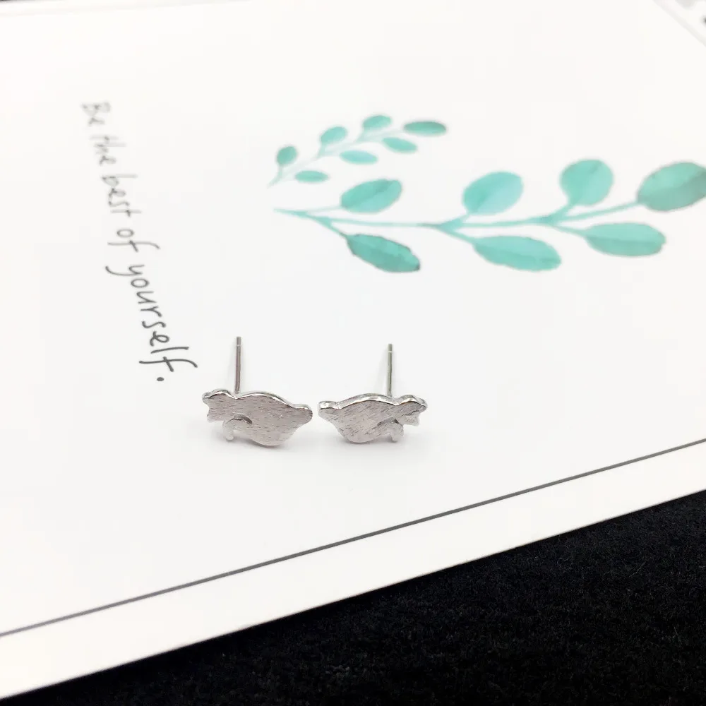 

New 925 Sterling Silver Cute Cat Small Stud Earrings for Women Girls Fashion Korean Animal Tiny Studs Jewelry Birthday Gift