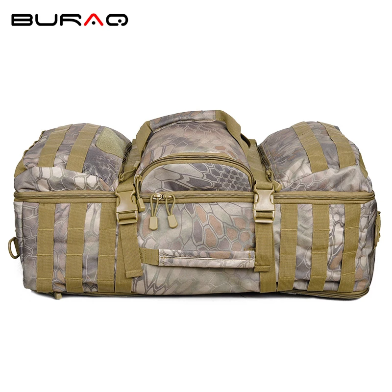 

55L Military Tactical Trekking Rucksack Portable Cycling Shoulders Outdoor Men Camping Hiking Backpack Black Nylon Bag