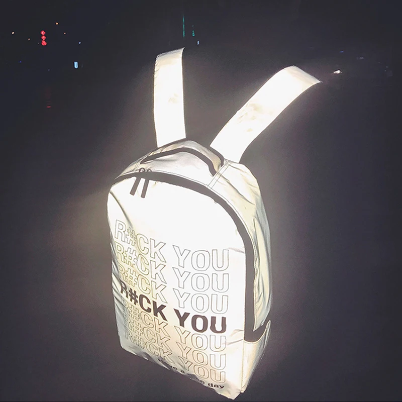 fashion Reflective Cool school bags for boys teenagers Oxford men backpack teen schoolbag for women letters size Style 2019 new